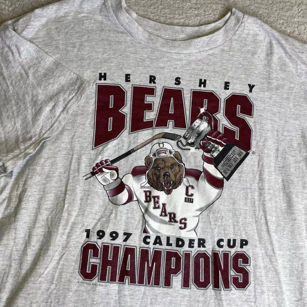 Hershey Bears T Adult Gray 1997 Calder Cup Champions Ahl Hockey Shirt